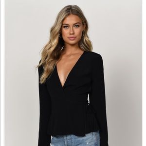 Tobi Black Wrap Blouse
